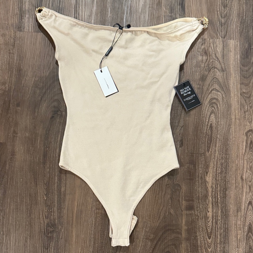 JLUXLABEL Beige Off-Shoulder Top